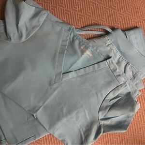 Mandala scrubs set blue, top and cargo pants, SIZE X SMALL